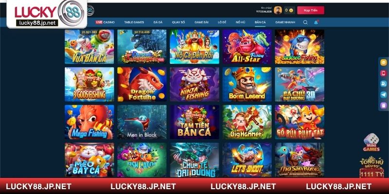 Tổng hợp các ưu điểm làm nên tên tuổi của tựa game bắn cá zui LUCKY88 online
